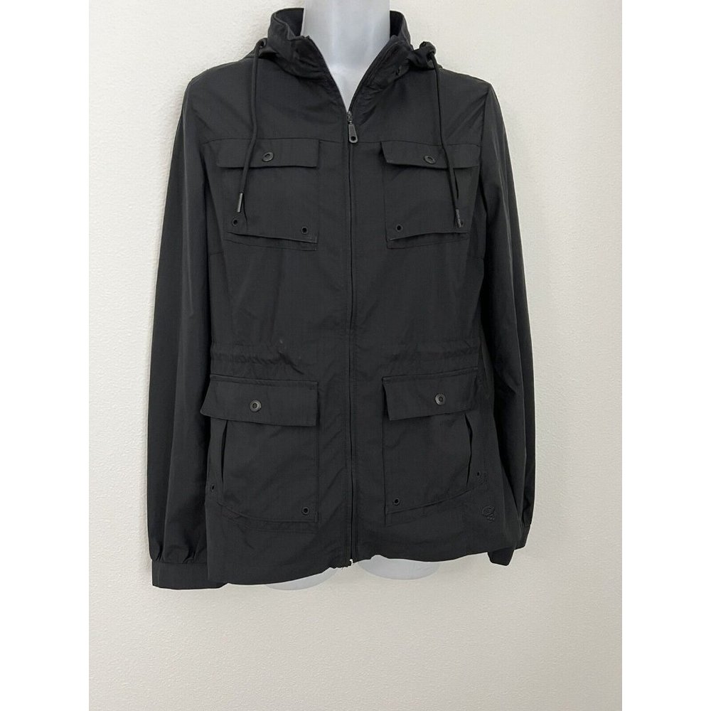 Mountain Hardwear Hooded Wind Rain Jacket Parka Women’s Size 6  Black Pockets